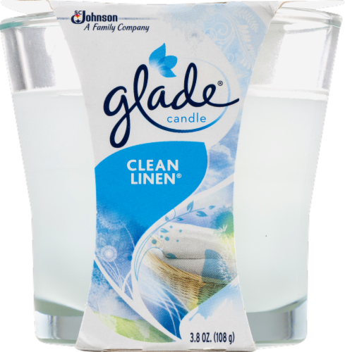Glade Clean Linen Candle Perspective: front