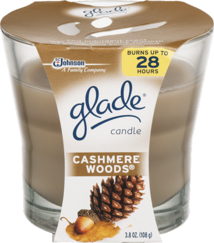 Glade Cashmere Woods Scented Candle Perspective: front