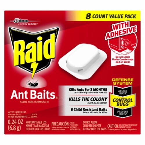 Raid® Ant Baits, 0.24 Oz, 8/box, 12 Boxes/carton 697329 Perspective: front