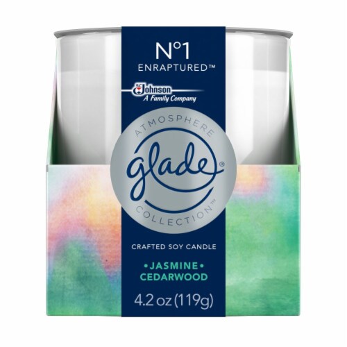 Glade No. 1 Jasmine & Cedarwood Candle Perspective: front