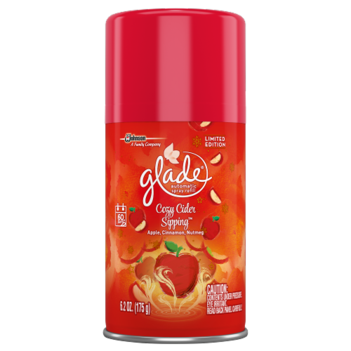 Glade Limited Edition Cozy Cider Sipping Automatic Spray Refill Perspective: front