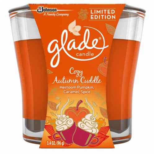 Glade Cozy Autumn Cuddle Candle Limited Edition Perspective: front