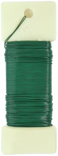 FloraCraft 22 Gauge Floral Wire 0.25lb Paddle-Green Perspective: front