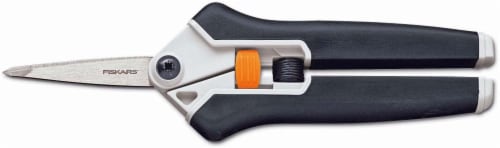 Fiskars® Softouch Micro-Tip Pruning Snips - Gray/Black Perspective: front