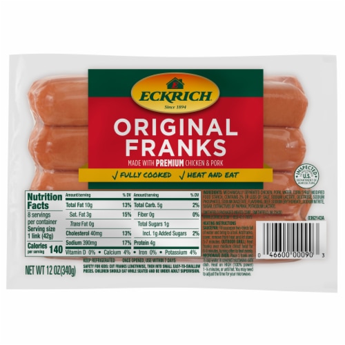 Eckrich Original Hot Dog Franks Perspective: front