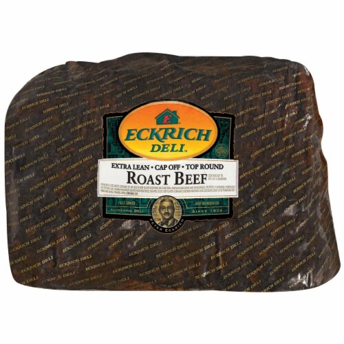 Eckrich Deli Extra Lean Cap Off Top Round Roast Beef Fresh Sliced Deli Meat Perspective: front