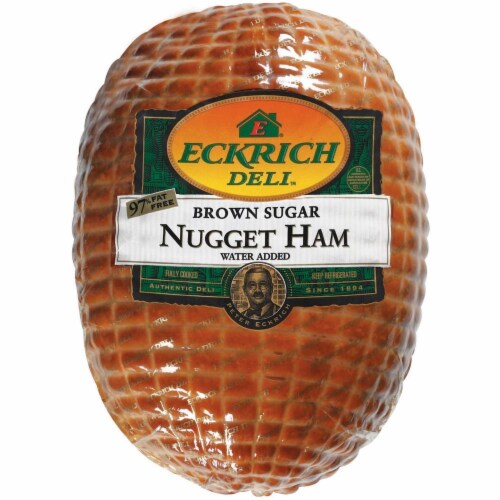 Eckrich Deli Brown Sugar Nugget Ham Fresh Sliced Deli Meat Perspective: front