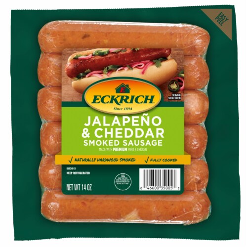 Eckrich Jalapeño & Cheddar Smoked Sausage Links Perspective: front