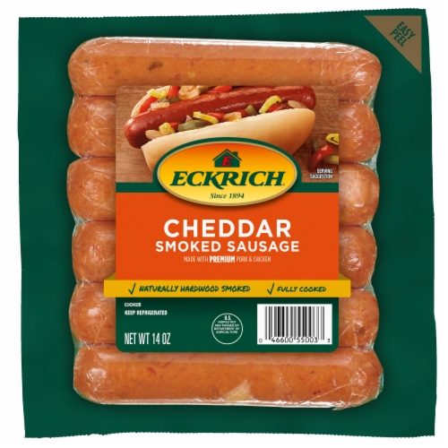 Eckrich Smoked Cheddar Sausage Links Perspective: front