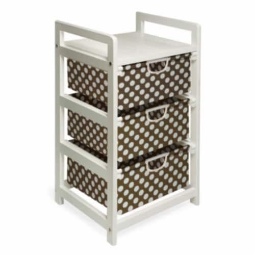 White Three Drawer Hamper/Storage Unit Brown Polka Dots, 1 Kroger