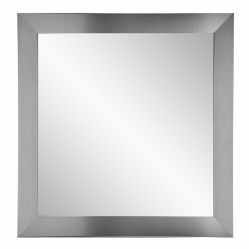 Modern Silver Framed Square or Diamond Vanity Wall Mirror 32''x 32'' Perspective: front