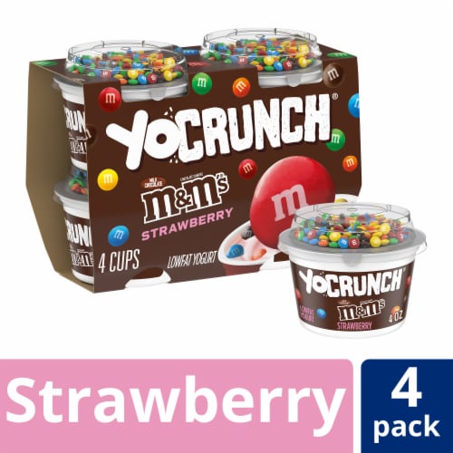 YoCrunch® Strawberry Lowfat Yogurt with M&M Cups Perspective: front
