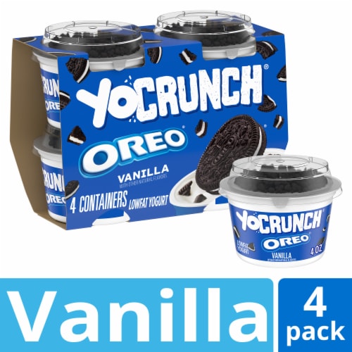 YoCrunch Vanilla Low Fat Yogurt Cups with OREO(R) Cookie Pieces Perspective: front