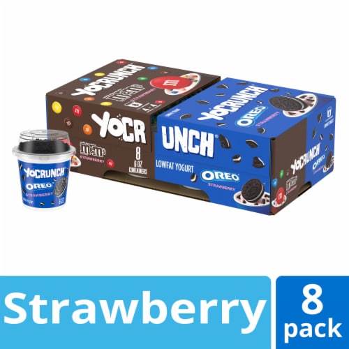 YoCrunch Low Fat Strawberry with M&Ms and Oreo Variety Pack Yogurt Cups Perspective: front
