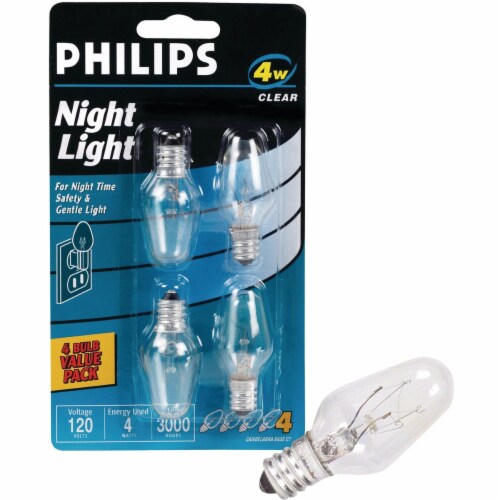 Philips 4-Watt Incandescent Nightlight Bulbs - Clear Perspective: front