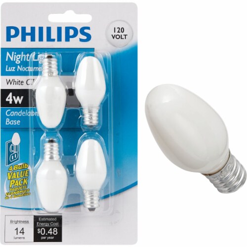 Philips 4 Watt Candelabra Base Night Light Bulbs 4 pk Pay Less