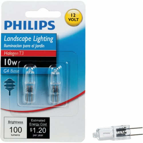 Philips 10-Watt G4 Base T3 Tube Halogen Light Bulbs Perspective: front