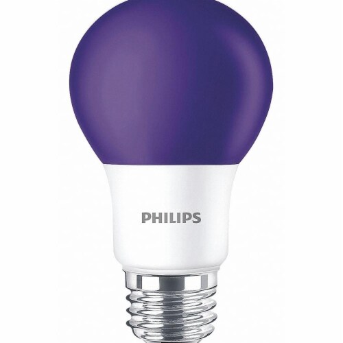 Philips Lighting LED Bulb,A19,3000K,60 lm,8W 8A19/LED/PURPLE/P/ND 120V 6/1BC, Dillons Stores