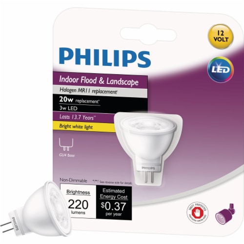 Philips 20W Equivalent Bright White MR11 Bi-Pin LED Floodlight Light Bulb 470294, 1 Dillons Food Stores