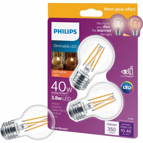 Philips g40 globe lights warm white deals