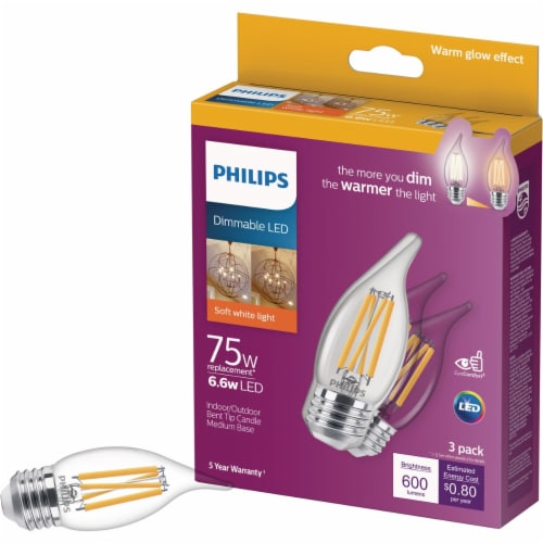 Philips Dimmable LED Warm Glow Effect Lights - Soft White Perspective: front