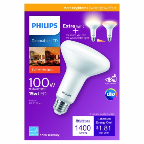 Portret matchmaker Veronderstelling Philips 15-Watt Dimmable LED Indoor BR30 Flood Light Bulb, 1 pk - Ralphs