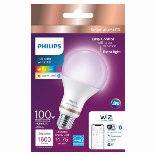 markeerstift bubbel Schuldig Philips Smart Wi-Fi® 100W LED Full Color A21 Light Bulb, 1 ct - Fry's Food  Stores