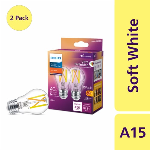 fotografie temperatuur Terminologie Philips 5-Watt (40-Watt) A15 LED Light Bulbs, 2 pk - Kroger