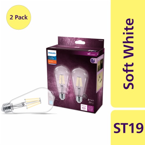 Philips 4.4-Watt (40-Watt) Medium Base ST19 Vintage LED Light Bulbs, 2 pk - Pick Save