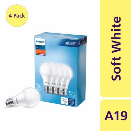 scheidsrechter cent behalve voor Philips 11-Watt (75-Watt) A19 LED Light Bulbs, 4 pk - Pay Less Super Markets