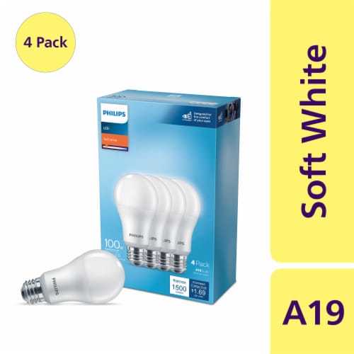 onhandig Beperken eindpunt Philips 14-Watt (100-Watt) A19 LED Light Bulbs, 4 pk - Kroger