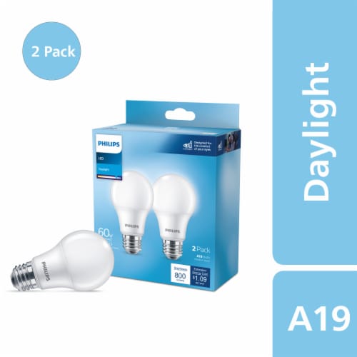 Philips Daylight 9-Watt (60-Watt) LED Bulb, 2 - Kroger