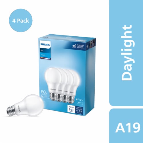 Premedicatie Adverteerder Bomen planten Philips Daylight 9-Watt (60-Watt) A19 Medium Base LED Light Bulbs, 4 pk -  Pick 'n Save