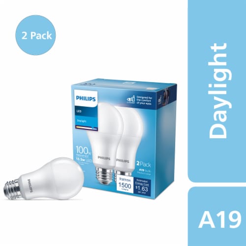 Gezichtsvermogen enkel en alleen Discriminerend Philips 13.5-Watt (100-Watt) A19 LED Light Bulbs, 2 pk - Pay Less Super  Markets