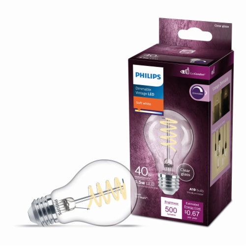 Philips 5.5-Watt Medium Base A19 Vintage LED Light Bulb, 1 ct - Ralphs