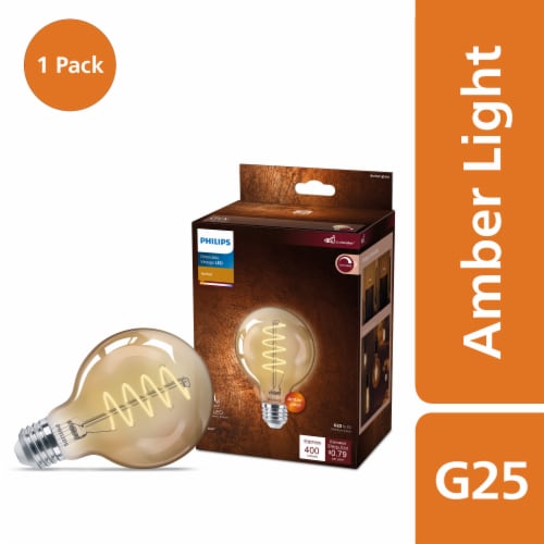 Philips 6.5-Watt (60-Watt) Medium Base G25 Vintage LED Light Bulb Perspective: front