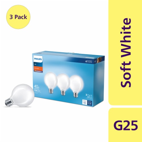 3.8-Watt (40-Watt) Globe G25 Light Bulbs, 3 pk - Kroger