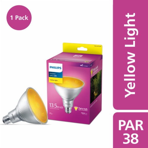 Philips 13.5-Watt PAR 38 Yellow LED Light Bulb Perspective: front
