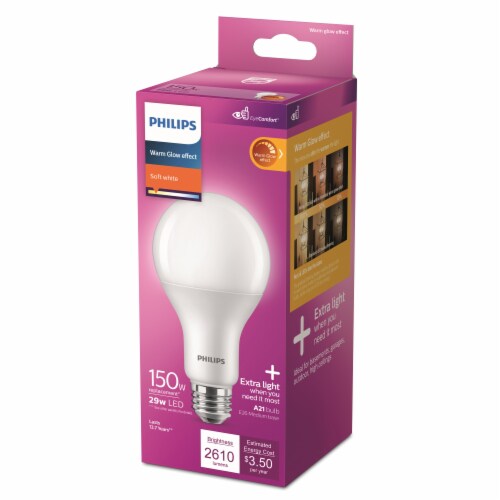 Philips 29-Watt (150-Watt) A21 LED Dimmable Light Bulb - Soft White (2700K) Perspective: front