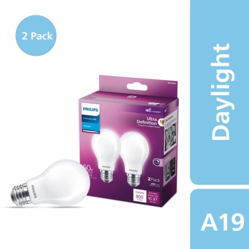 vanavond Champagne Staat Philips 8-Watt (60-Watt) A19 LED Light Bulbs, 2 pk - Fred Meyer