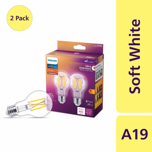 Philips 5-Watt (40-Watt) A19 Dimmable LED Light Bulbs, 2 - Fred