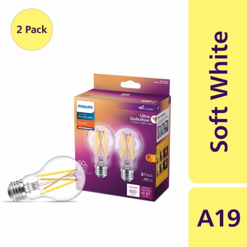 Rook ik zal sterk zijn Trunk bibliotheek Philips 8-Watt (60-Watt) A19 LED Light Bulbs, 2 pk - Pay Less Super Markets