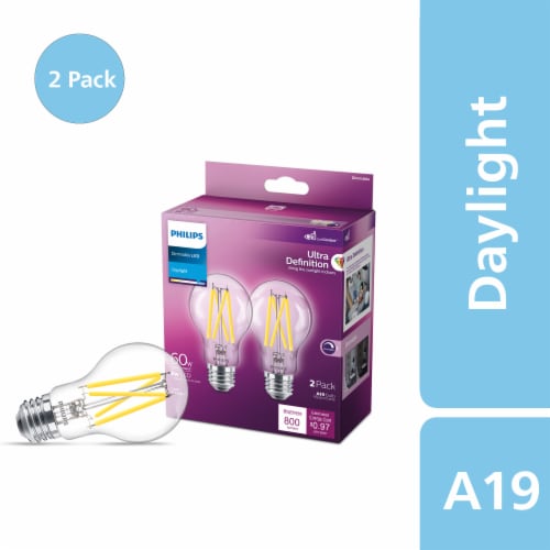 klassekammerat titel Grand Philips 8-Watt (60-Watt) A19 LED Light Bulbs, 2 pk - Pay Less Super Markets