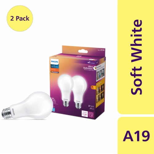 Geplooid hoop achtergrond Philips 11-Watt (75-Watt) A21 Medium Base LED Light Bulbs, 2 pk - Fred Meyer