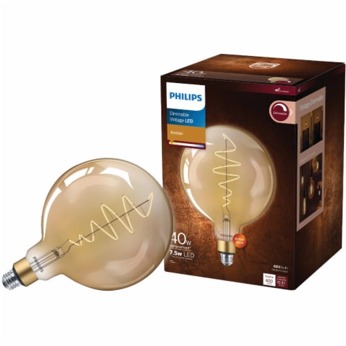 Philips 7.5-Watt (40-Watt) G63 Medium Base LED Light Bulb Perspective: front