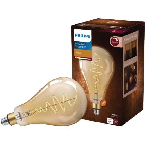 Philips 7.5-Watt (40-Watt) A50 Medium Base LED Light Bulb Perspective: front