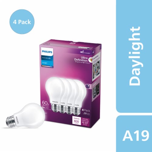 tunnel emulsion Uegnet Philips 8-Watt (60-Watt) A19 LED Light Bulbs, 4 pk - Pick 'n Save