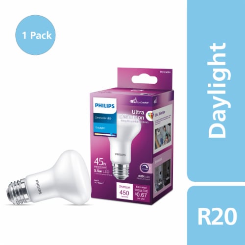 Philips 5.5-Watt (45-Watt) Medium Base R20 Dimmable LED Light Bulbs Perspective: front