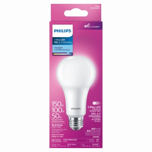 Philips 18.5-Watt (150-Watt) A21 3 Way LED Light Bulb Perspective: front
