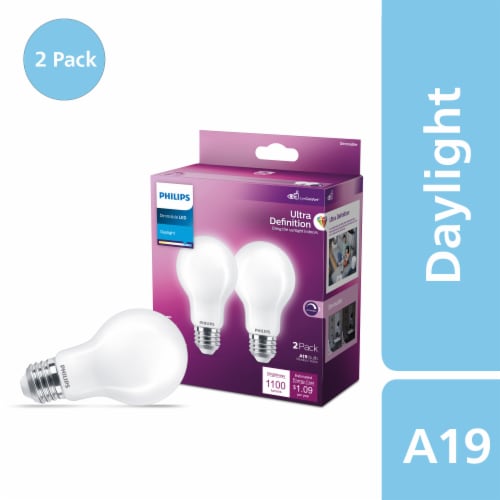 Philips 9 Watt 75 Watt A19 LED Dimmable Flicker Free Light Bulb Daylight 5000K 2 pk Mariano s